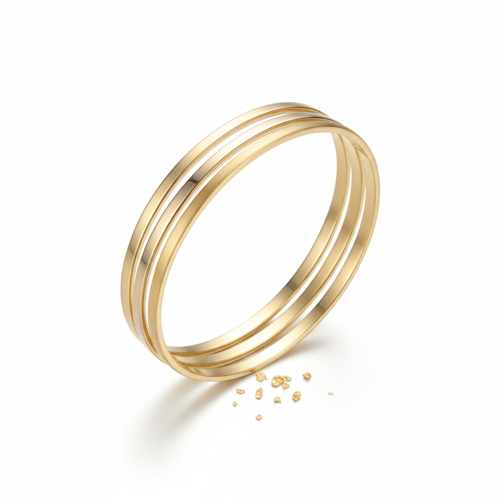 Gold Bangle Bracelet Set of 3