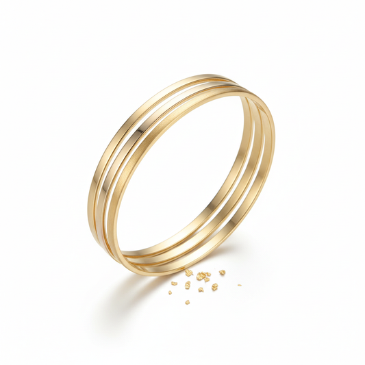 Gold Bangle Bracelet Set of 3